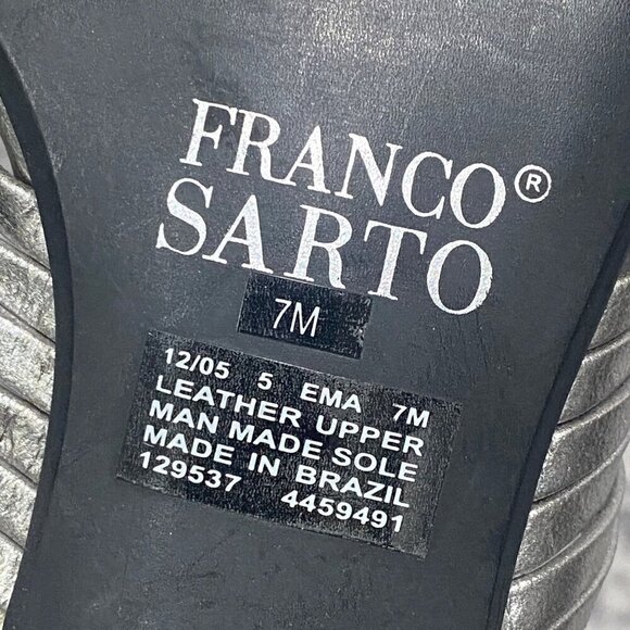 Franco Sarto EMMA Silver Metallic Strappy Mules Sandals Size 7 - Picture 7 of 7